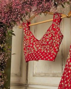 Lehengha choli-Bordado de seda para novia, postizo de tela en lienzo con borde de encaje Dupatta, RoyalExort - Product Image 5