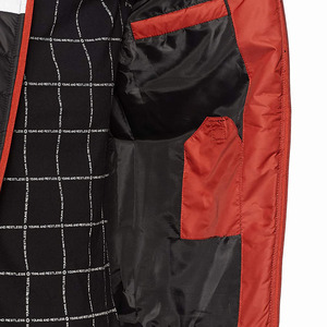Blouson matelassé enduit pour homme, à capuche, col montant, manches longues, avec étiquette personnalisée, respirant, coupe-vent, pour l'hiver, style streetwear, motif - Product Image 5