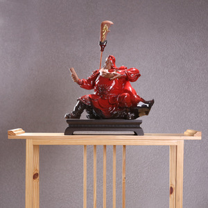 Dehua fábrica al por mayor de Color rojo de lujo porcelana Patung Guan Yu Ceamics Guan Yu estatua - Product Image 3