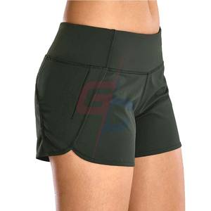Women's High <b>Waist</b> Yoga & Sports Running Workout Shorts Quick-Dry Zip Pocket 4 Inches Summer <b>Jeans</b> Material - Product Image 5