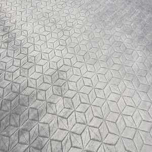 Đẹp Màu Xám Tùy Chỉnh Pantone Handmade Stencil Cắt 3D Cao Thấp Lụa Tencel Tre Handloom Loom Thắt Nút Thảm Thảm - Product Image 1