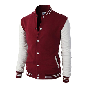 Chaquetas universitarias unisex personalizadas Equipos de béisbol Ropa deportiva de invierno informal Tallas grandes Con bolsillo de piel decorado de poliéster de cuero - Product Image 1