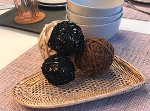 Bandeja para servir de ratán con forma de corazón de calidad de lujo, utensilios de cocina de gran tamaño, vajilla, bandeja para servir alimentos DE LA India - Product Image 2