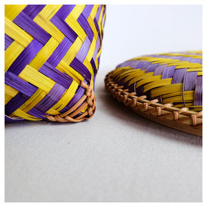 Paniers naturels de haute qualité, tissés à la main, poignée ronde, paniers faits à la main en bambou, fabriqués au Vietnam - Product Image 5