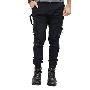 Pantalon de survêtement cargo décontracté à la mode taille haute pour hommes Pantalon de survêtement respirant en mélange de coton et d'élasthanne avec logo personnalisé - Product Image 3