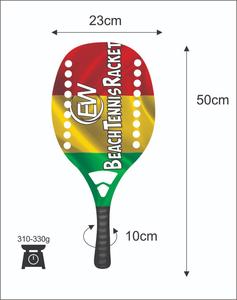 Raquetas de Tenis Playa Personalizadas, Raqueta de Padel con Cara de Fibra de Carbono y Vidrio, Peso 310-330g, Longitud 50cm, Logotipos y Color Personalizables - Product Image 1
