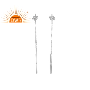 925 Sterling Silver Handmade Drop Earrings for Women-Wedding Party & Gift Jewelry - Product Image 1