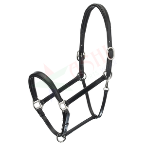 New Handmade Comfortable Durable Horse <b>Halters</b> Adjustable Average Padded Leather Head Collar Halter for Riding - Product Image 1