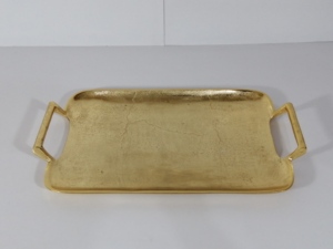 Vantage Luxury Brass Shining Polish Serving Tray Luxuries Venta caliente Martillado Niquelado Chapado en oro Sq. Bandejas rectangulares/redondas - Product Image 6