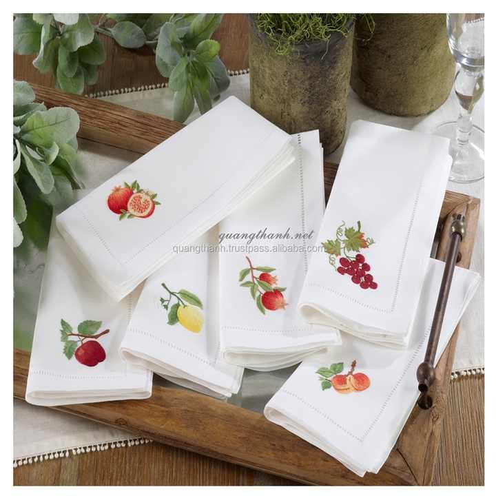 Brown - Hand Embroidered Cotton Roti Napkin 04 main image 1