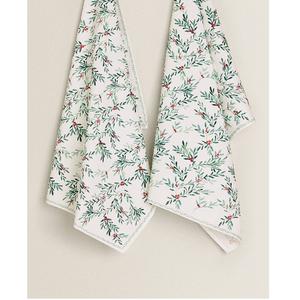 Rayures à pois Cadeau gourmand Serviettes de cuisine uniques Poids lourd Personnalisé 100% Certificat GOTS en coton biologique Fabriqué en Inde - Product Image 2