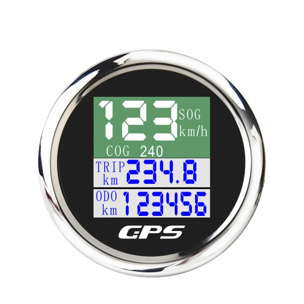 Speedometer Gps 2-1/16" 52 Mm High Quality Black Face Waterproof Digital Multi-function GPS Speedometer For Marine And Automotive