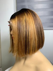 <b>Bob</b> <b>Wig</b> Vietnamese 100% Virgin Remy Human Hair for Lace Transparent Extension Straight High Density Customize Colors - Product Image 1
