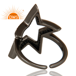 Star Design Pave <b>Set</b> Natural Blue Sapphire Gemstone <b>Ring</b> Supplier <b>Sterling</b> <b>Silver</b> <b>Ring</b> <b>Silver</b> Jewelry Manufacturer - Product Image 4