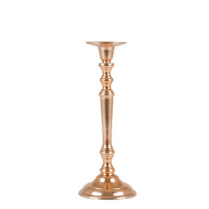 Bougeoir simple or rose en aluminium gaufré fait à la main pour les mariages et Noël Style Ins - Product Image 1