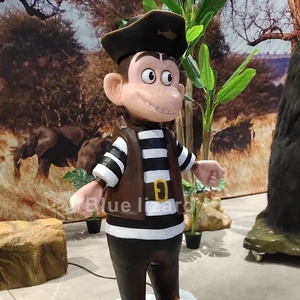 Animal animatrónico personalizado de tamaño real, estatua de mono pirata de dibujos animados artificiales de zoo, a la venta - Product Image 6