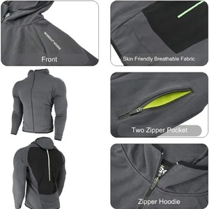 Venta al por mayor personalizar cremallera Sudadera con capucha Casual al aire libre transpirable hombres sudaderas con capucha sudadera - Product Image 6