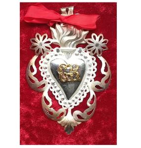 Milagros del Sagrado Corazón Italiano Antiguo, Color Plata, para Decoración del Hogar - Product Image 1