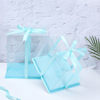 OEM ODM Plastique Transparent Trois Couches Carré Gâteau Mousse Anniversaire Boîte Cadeau