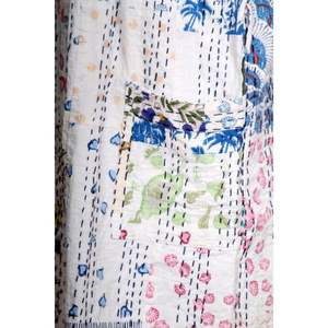 Jaipuri ชุดใส่นอนพิมพ์ลาย Kantha, ชุดกิโมโนแขนยาวสำหรับผู้หญิงใส่ในฤดูใบไม้ร่วงฤดูใบไม้ผลิ - Product Image 5