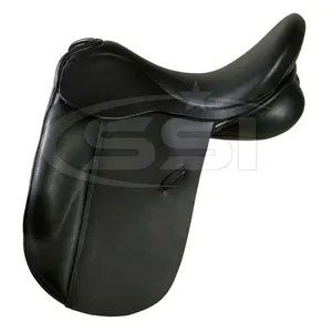 Black leather England dressage saddle for horse riding/horse saddles