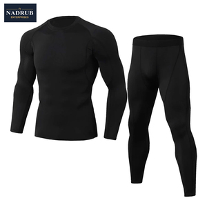 <b>Men's</b> Sports Tight Elastic <b>Compression</b> Gym Trousers and <b>Shirts</b> Set Quick Dry Lightweight Polyester/Nylon - Product Image 2