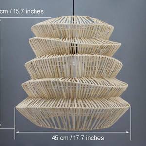 Wave Tower-shaped <b>Rattan</b> <b>Pendant</b> Light, Creative Lighting <b>Pendant</b>, Restaurant Lighting - Product Image 6