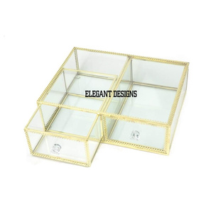 Nouveauté Boîte à bijoux en métal classique fantaisie couleur or faite à la main avec deux tiroirs Offre Spéciale de vente chaude écologique - Product Image 5