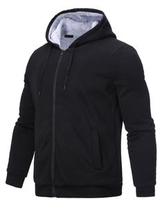 Sweat-shirts à capuche unisexes pour hommes de haute qualité, à fermeture éclair, imperméables, respirants, en molleton de coton, personnalisables, vente en gros d'usine - Product Image 2