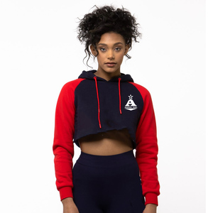 Pull-over à capuche court pour femmes en noir, vêtements décontractés, hauts à capuche courts pour femmes - Product Image 3