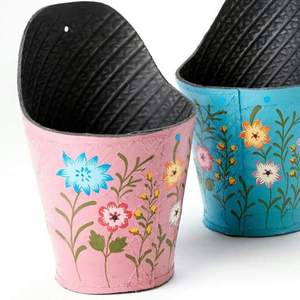 Planteur de pneus en caoutchouc bleu, lot de 3, pots de fleurs pour décor de jardin, artisanat pur, jardinière - Product Image 3