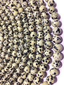 Dalmation DIY เครื่องประดับ6mm ลูกปัดอัญมณีสีขาวหลวมลูกปัดหิน - Product Image 2