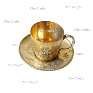 Tasse et soucoupe en laiton doré poli en vrac pour la vaisselle Tasse et soucoupe décoratives pour le café et le thé à des prix acceptables - Product Image 5