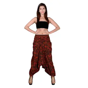 Celana Harem Pria dan Wanita, Celana Harem Buatan Tangan India, Celana Katun Boho Gypsy, Celana Panjang Pria dan Wanita