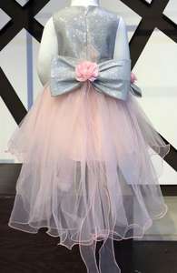 เดรสปาร์ตี้ของเด็กผู้หญิงมีสไตล์ลายดอกไม้ผ้าซาตินดีไซน์พิเศษด้านหลังชุดปาร์ตี้ของเด็กใหม่สำหรับงานอีเว้นท์ความงามในฤดูใบไม้ผลิ - Product Image 4