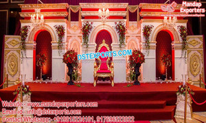 Scène de mariage blanche de premier ordre en Asie, Melbourne, meilleure décoration de scène de mariage à Calgary, scène de réception de mariage indo-occidentale, Nouvelle-Zélande - Product Image 3