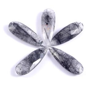 ลูกแพร์ Briolette ขนาด30X10มม. สำหรับทำเครื่องประดับ,ลูกแพร์เคลือบหินควอตซ์ธรรมชาติแบบแยกชิ้น - Product Image 1