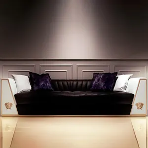 China Schwarz-Weiß-Designer Home Branded Luxus-Sofa Wohnzimmer Sofa Sets Home Decor Leder möbel