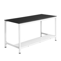 Table d'ordinateur en verre trempé pour ordinateur, meuble de bureau et de maison, avec pied en métal, 1 pièce