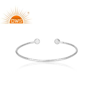 New Arrival 925 Sterling Silver <b>Rose</b> <b>Quartz</b> Gemstone Trendy Cuff Bangle Jewelry for Wedding Party Gift - Product Image 3