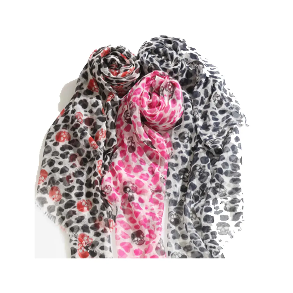 女性スカーフ美しい動物デザインプリントメリノウールスカーフ卸売価格で入手可能