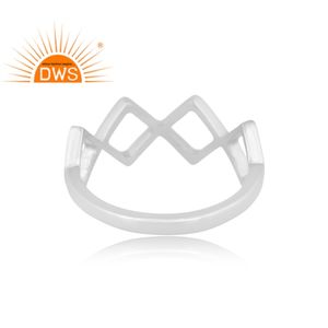 Elegent Designer 925 Fine Sterling <b>Silver</b> Handmade <b>Cross</b> Band <b>Ring</b> For Women Jewelry Manufacturer - Product Image 4