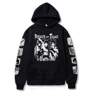 Sudadera con capucha para hombre y mujer, prenda deportiva unisex de gran tamaño con estampado de attack on titan, costura de color, a precio de fábrica - Product Image 5