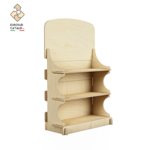 Espositore da banco in legno di qualità produzione EUROSUD Made in Italy betulla altezza 70 cm per negozi e supermercati - Product Image 1