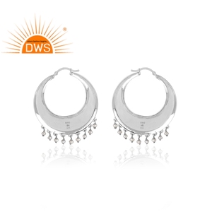 Pendiente de aro de diseño hecho a mano de Plata de Ley 925 oxidada para mujer joyería de plata para mujer regalo para ella - Product Image 4