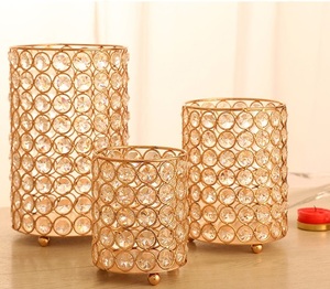 <b>GOLD</b> CRYSTAL <b>CANDLE</b> HOLDER BY BRASSWORLD INDIA - Product Image 5