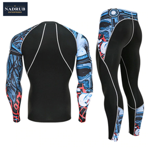 Leggings de sport PRO pour garçons, entraînement fitness, course à pied, gym, t-shirt à manches longues, polyester/nylon, taille élastique, léger, extensible - Product Image 2