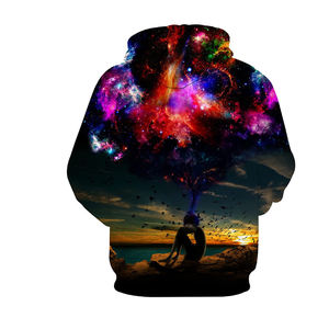 เสื้อมีฮู้ดระบายความร้อนแบบระเหิดสำหรับผู้ชายและผู้หญิงวัสดุผ้าฝ้าย100% โพลีเอสเตอร์/ ผ้าฝ้ายพิมพ์กราฟิกสีสัน3D - Product Image 3