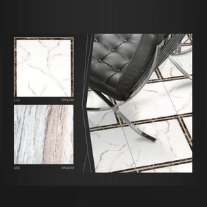 Carreaux de sol en porcelaine émaillée blanche brillante de 1er choix, polis, 40x40cm - Product Image 2