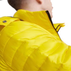 Veste matelassée en nylon à la mode pour hommes, col à capuche en laine, poche légère, fermeture éclair, motif d'hiver décontracté intelligent - Product Image 5